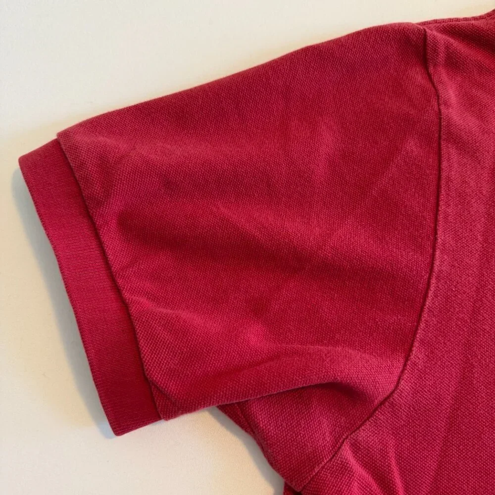 Vintage 80s POLO RALPH LAUREN Red Pique Short Sleeve Pocket Shirt XL